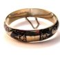 Vintage Siam Sterling Silver Black Niello Dancer Bangle Bracelet