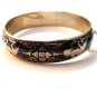 Vintage Siam Sterling Silver Black Niello Dancer Bangle Bracelet