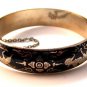 Vintage Siam Sterling Silver Black Niello Dancer Bangle Bracelet