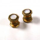 Art Deco Goldtone Mother of Pearl & Black Cufflinks by SNAP LINK 73015