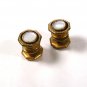 Art Deco Goldtone Mother of Pearl & Black Cufflinks by SNAP LINK 73015
