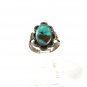 Vintage Native American Coin Silver & Turquoise Ring Size 6 Unbranded 7415