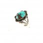 Vintage Native American Coin Silver & Turquoise Ring Size 6 Unbranded 7415