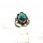 Vintage Native American Coin Silver & Turquoise Ring Size 6 Unbranded 7415