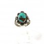 Vintage Native American Coin Silver & Turquoise Ring Size 6 Unbranded 7415