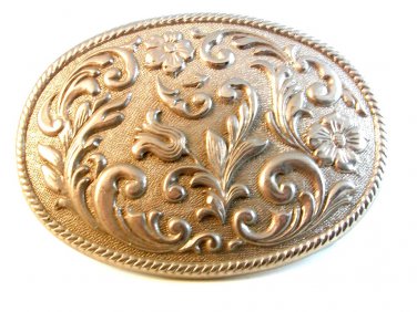 Vintage Silver Tone Western Cowboy Belt Buckle Made in U.S.A.