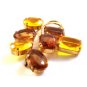 Vintage 1950's Gold Tone & Faux Citrine & Quartz Brooch