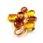 Vintage 1950's Gold Tone & Faux Citrine & Quartz Brooch