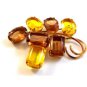 Vintage 1950's Gold Tone & Faux Citrine & Quartz Brooch