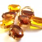 Vintage 1950's Gold Tone & Faux Citrine & Quartz Brooch