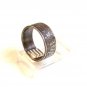 Vintage Signed Sterling Silver Oriental Writing Symbols Ring Size 8