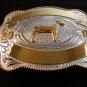 2007 Silver & Gold 2 Tone Livestock Show Goat Belt Buckle by Justin