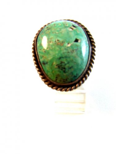 Vintage Native American Silver & Turquoise Ring Size 9 1/4