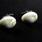 Vintage Silvertone & White Sea Shell Cufflinks Unbranded 72315