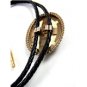 Vintage Pink Agate Bolo with Leather Cord Unmarked 101714