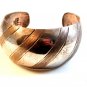 Vintage Mexican Taxco Sterling Silver 2 Tone Cuff Bracelet