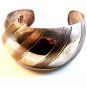Vintage Mexican Taxco Sterling Silver 2 Tone Cuff Bracelet