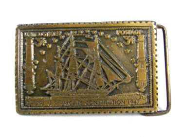 3 Cent Postage 1786 U.S. Frigate Constitution 1947 Belt Buckle 62714