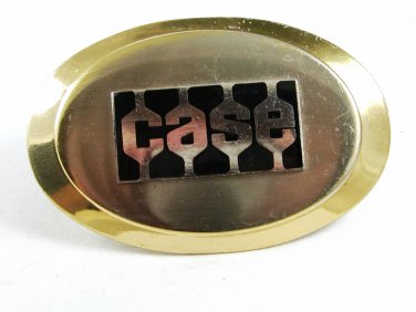 Vintage 1960's -70's 2 Tone & Black Enameled CASE Belt Buckle Unmarked 121614