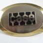 Vintage 1960's -70's 2 Tone & Black Enameled CASE Belt Buckle Unmarked 121614
