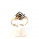 Vintage Sterling Silver Black Onyx Marcasites Ring Sz 8