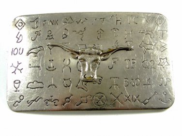 1881 Cattle Brands Belt Buckle 5" X 3" 7214