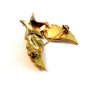 Vintage World War 2 Sterling Silver Gold Vermeil Wings & Star Sweat Heart Brooch