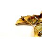 Vintage World War 2 Sterling Silver Gold Vermeil Wings & Star Sweat Heart Brooch