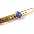 Vintage 1940's - 1950's Gold Tone & Blue Tie Clasp Signed SWANK