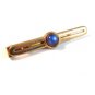 Vintage 1940's - 1950's Gold Tone & Blue Tie Clasp Signed SWANK
