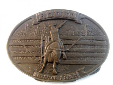 Vintage Bronze Rodeo America's # 1 Sport Belt Buckle