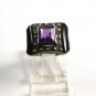 Sterling Silver Amythest Black Onyx Marcasites Ring Size 6