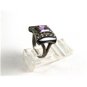 Sterling Silver Amythest Black Onyx Marcasites Ring Size 6