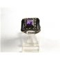 Sterling Silver Amythest Black Onyx Marcasites Ring Size 6