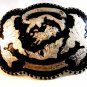 Mexican Alpaca Silver Rodeo Bull Rider Belt Buckle 4 1/4' X 3 1/8"