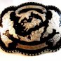 Mexican Alpaca Silver Rodeo Bull Rider Belt Buckle 4 1/4' X 3 1/8"