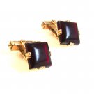 Vintage 1/40 10K RGP Gold Tone & Red Cufflinks Signed Swank
