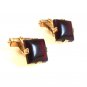 Vintage 1/40 10K RGP Gold Tone & Red Cufflinks Signed Swank
