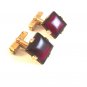 Vintage 1/40 10K RGP Gold Tone & Red Cufflinks Signed Swank