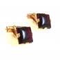 Vintage 1/40 10K RGP Gold Tone & Red Cufflinks Signed Swank