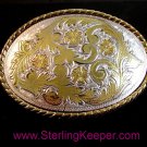 Western Silver & Gold 2 Tone Rodeo Cowboy Belt Buckle