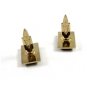 True Vintage Goldtone & Black Onyx Cufflinks By S in Shield 100714