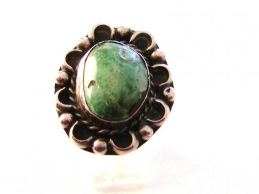 Vintage Native American Sterling Turquoise Ring 8 1/2