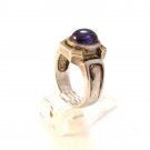 Vintage Sterling Silver Amythest 2 Tone Ring Sz 9 3/4