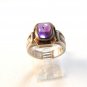 Vintage Sterling Silver Amythest 2 Tone Ring Sz 9 3/4