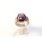 Vintage Sterling Silver Amythest 2 Tone Ring Sz 9 3/4