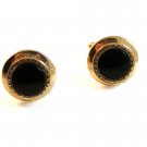 Vintage Gold Tone Black Cufflinks by Hickok U.S.A.