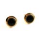 Vintage Gold Tone Black Cufflinks by Hickok U.S.A.