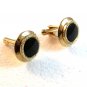 Vintage Gold Tone Black Cufflinks by Hickok U.S.A.