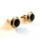 Vintage Gold Tone Black Cufflinks by Hickok U.S.A.